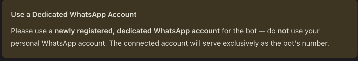 Use a Dedicated WhatsApp Account